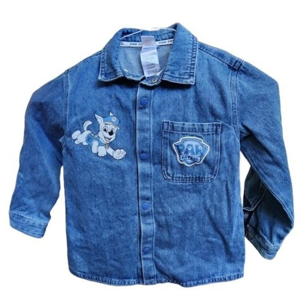 Paw Patrol Nickelodeon Denim Shacket Childs 5T NWT Snap Front Embroidered